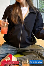 Long Sleeve Two Style Combined Collar Zipper Jacket