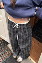 Loose Wide Leg Retro Plaid Pants