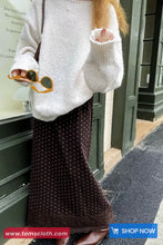 Vintage Polka Dots Pattern Long Brown Skirts