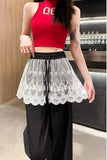 High Waist Loose Pants Combined Sweet Lace