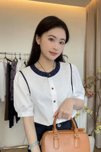 Short Sleeve O-Neck Retro Blouse Shirt