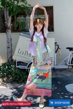Cute Retro Cat Printed Long Skirts