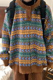 Long Sleeve Retro Pattern Cardigan Sweater