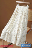 High Waist Floral Pattern A-Line Long Skirts