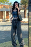 Denim Tie Crop Top – Modern Chic Everyday Statement Top
