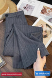 High Waist Loose Striped Elegant Office Pants