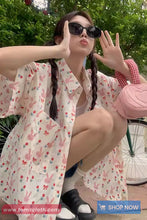 Short Sleeve Cute Rabbit Pattern Blouse Shirt