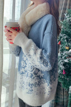 Long Sleeve High Neck Retro Christmas Pattern Sweater