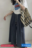 High Waist Elastic Striped Summer Loose Pants