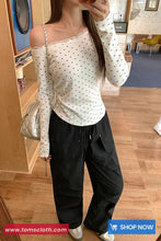 Long Sleeve Sexy Skew Collar Lace Patchwork Shirt