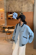Long Sleeve Sky Blue Colors Baseball Jacket