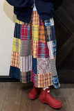 High Waist Plaid Combination Retro A-Line Skirts