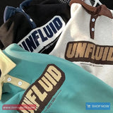 Vintage Turn Down Collar Unfluid Letter 90s Sweatshirt