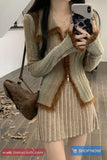 Long Sleeve Retro Lapel Collar Zipper Cardigan Sweater