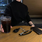 Long Sleeve Stand Collar Knitted Men Sweater