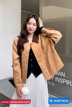 Long Sleeve Turn Down Collar Faux Suede Winter Jacket