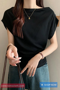 Short Sleeve Sexy Off Shoulder Slim Shirts