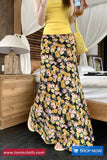 Loose A-Line Floral Pattern Summer Boho Long Skirts