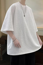 Loose Short Sleeve Textured Style Men Shirt