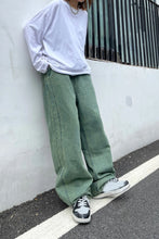 Loose Cute Light Green Jeans Pants