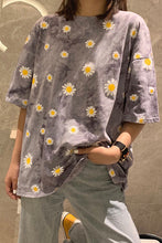 Loose Tie Dye Daisy Pattern Shirts