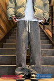 Loose Retro Vertical Striped Men Pants