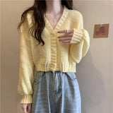 V-Neck Button Up Knitted Cardigan Sweater