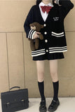 Loose Striped Knitted Cardigan Sweater