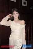 3D Bow Flare Sleeve Elegant Blouse Shirt