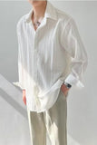 Long Sleeve Casual Pleated Men Shirt