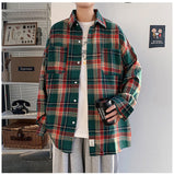 Long Sleeve Vintage Streetwear Plaid Shirts