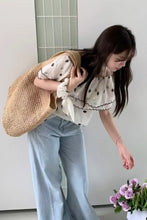 Elegant Off Shoulder Floral Pattern Ruffles Blouse Shirt