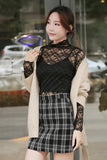 Long Sleeve High Neck Transparent Shirts
