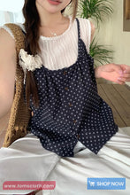 Two Piece Style Floral Pattern Sleeveless Blouse Shirt
