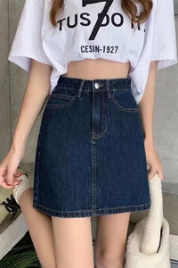 High Waist Fit Design Short Denim Skirts