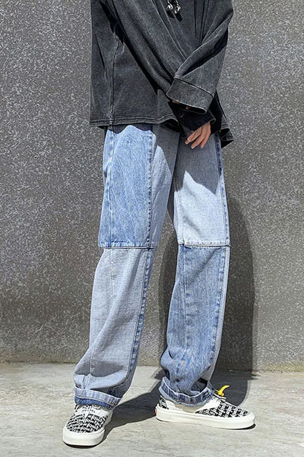 Loose Panelled Hip Hop Jeans Pants