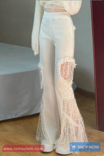 High Waist Lace Transparent Casual Long Pants