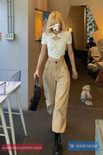 Short Sleeve Love Pin Hollow Out Cropped Shirt