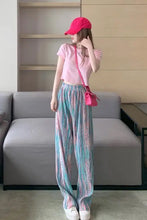 High Waist Vintage Tie Dye Loose Pants