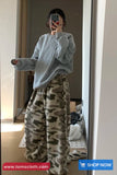 Loose Camouflage Pattern Fleece Warm Sweatpants