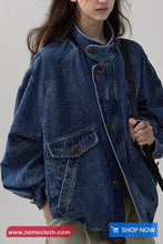 Loose Retro Stand Collar Denim Coat Jacket