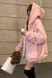Loose Thicken Zipper Warm Hooded Sweatshirt