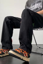Graffiti Pattern Back Embroidered Men Jeans Pants