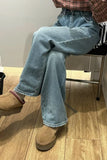 High Waist Retro Style Basic Long Jeans Pants