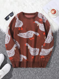 Long Sleeve Goose Full Printed Casual Sweater