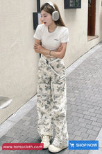 High Waist Light Contrast Camouflage Pattern Pants