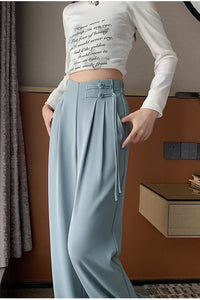 High Waist Elegant Tie Office Pants