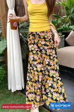 Loose A-Line Floral Pattern Summer Boho Long Skirts
