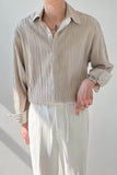 Long Sleeve Casual Pleated Men Shirt