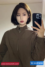 Long Sleeve Double Sided Floral Pattern Zipper Jacket